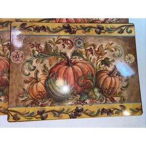 Fall Autumn Cork Placemats Set of 4‎ Thick Cork Place Mats for Dinning pumpkins